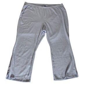 Old Navy Womens Lounge Pants Light Blue XXL Ribbed Knit Wide Leg Side Slit NEW